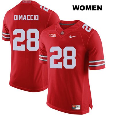 Women's NCAA Ohio State Buckeyes Dominic DiMaccio #28 College Stitched Authentic Nike Red Football Jersey SB20F41RC